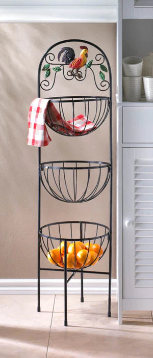 Rooster 3-Tier Kitchen Basket image 2
