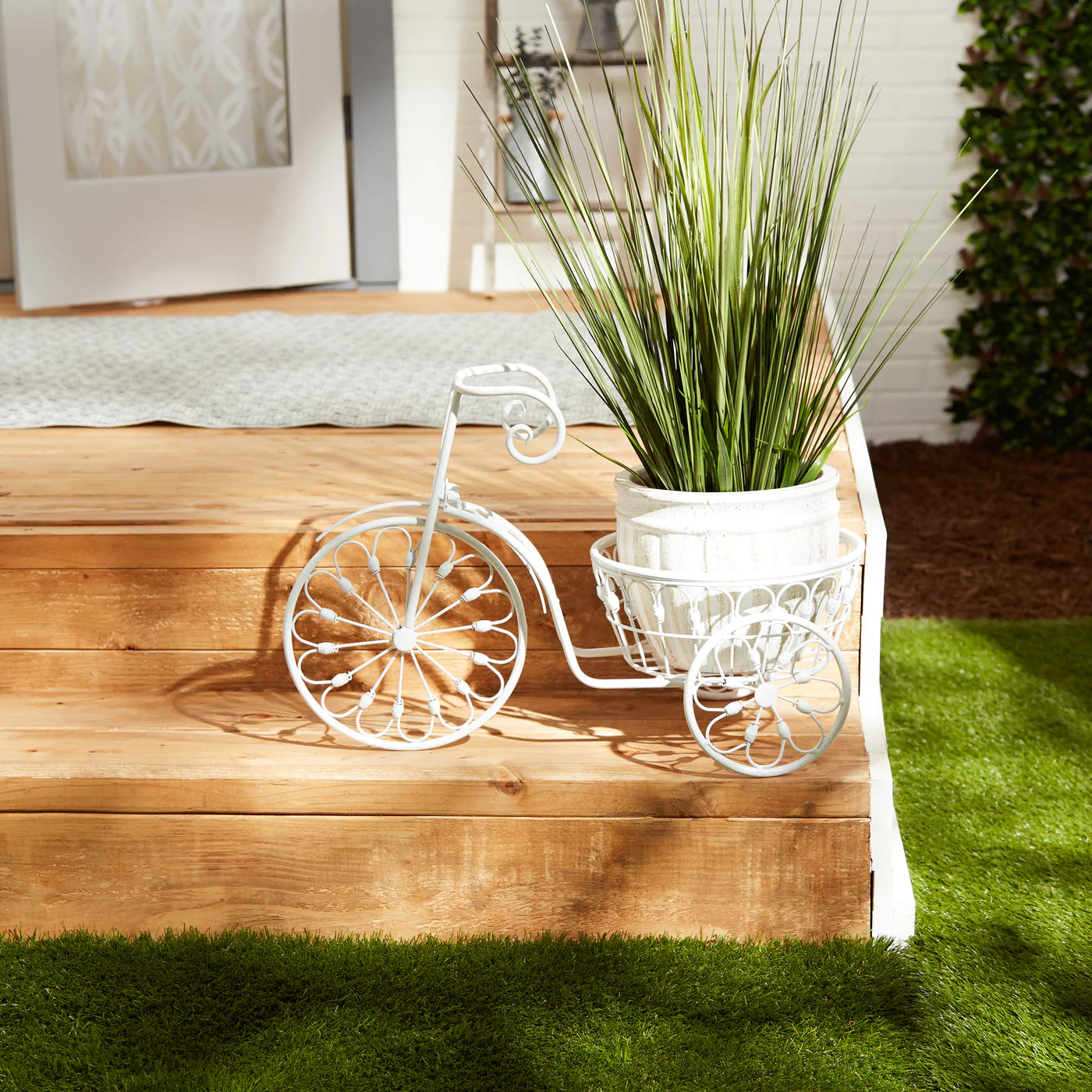 White Bicycle Planter image 3