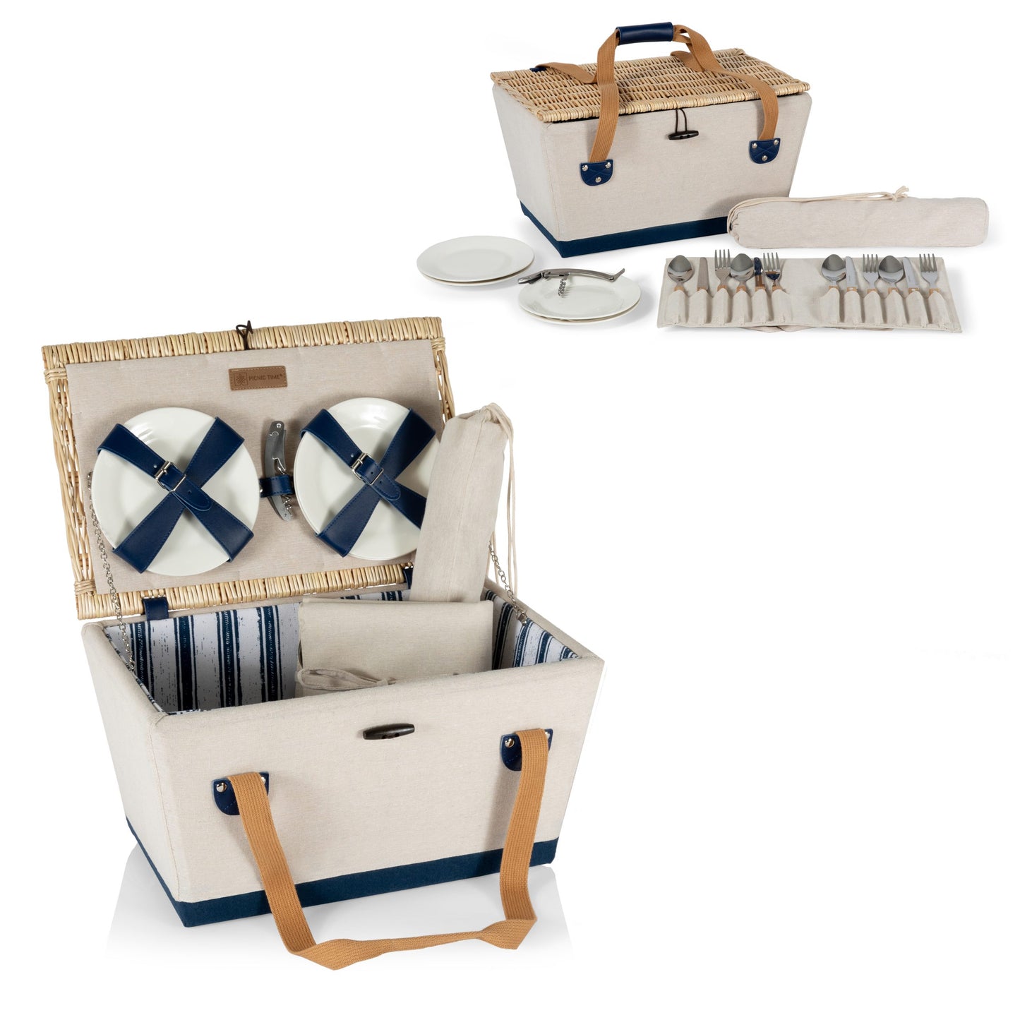 Boardwalk Picnic Basket for 4, (Beige) image 4