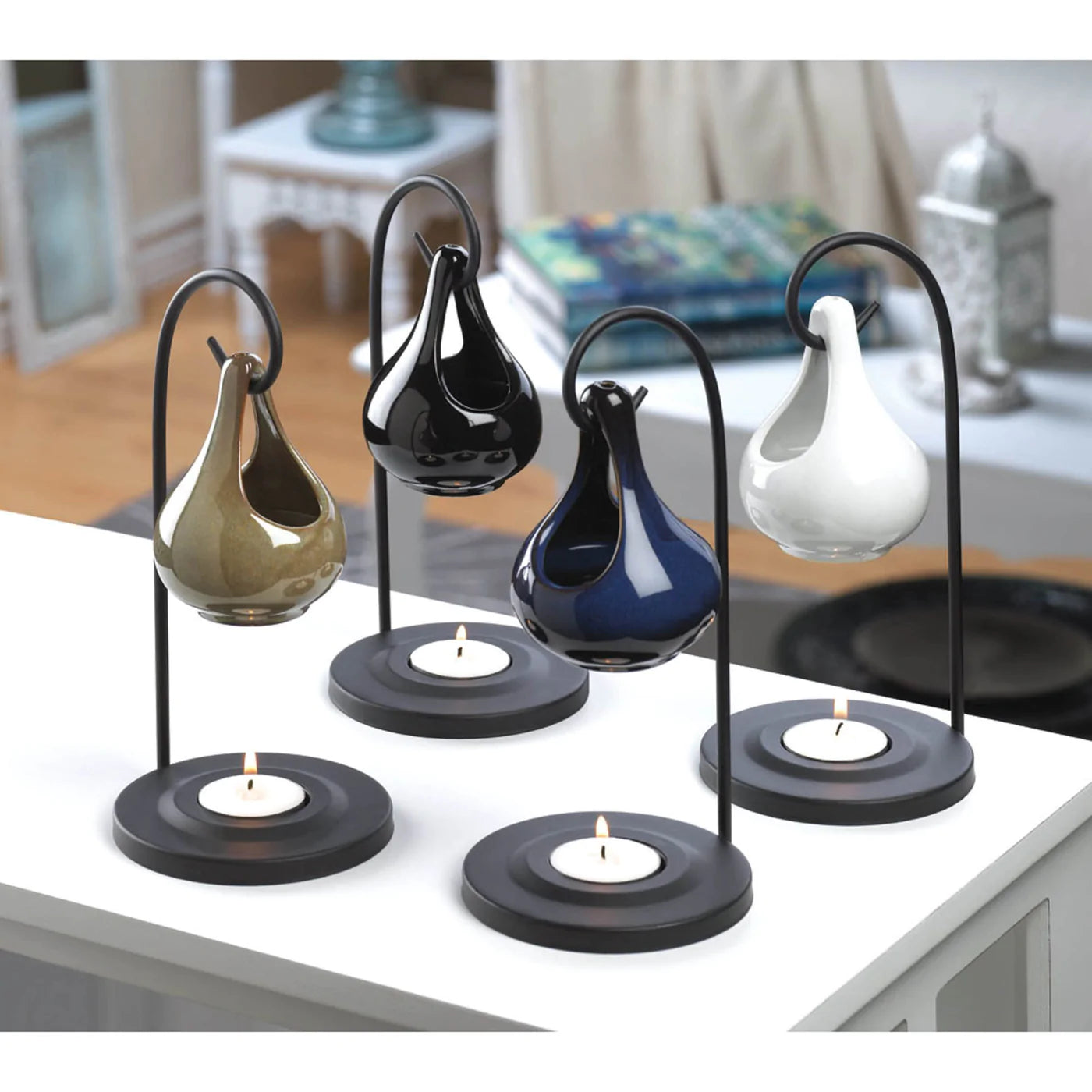 Black Tear Drop Oil Warmer image 3