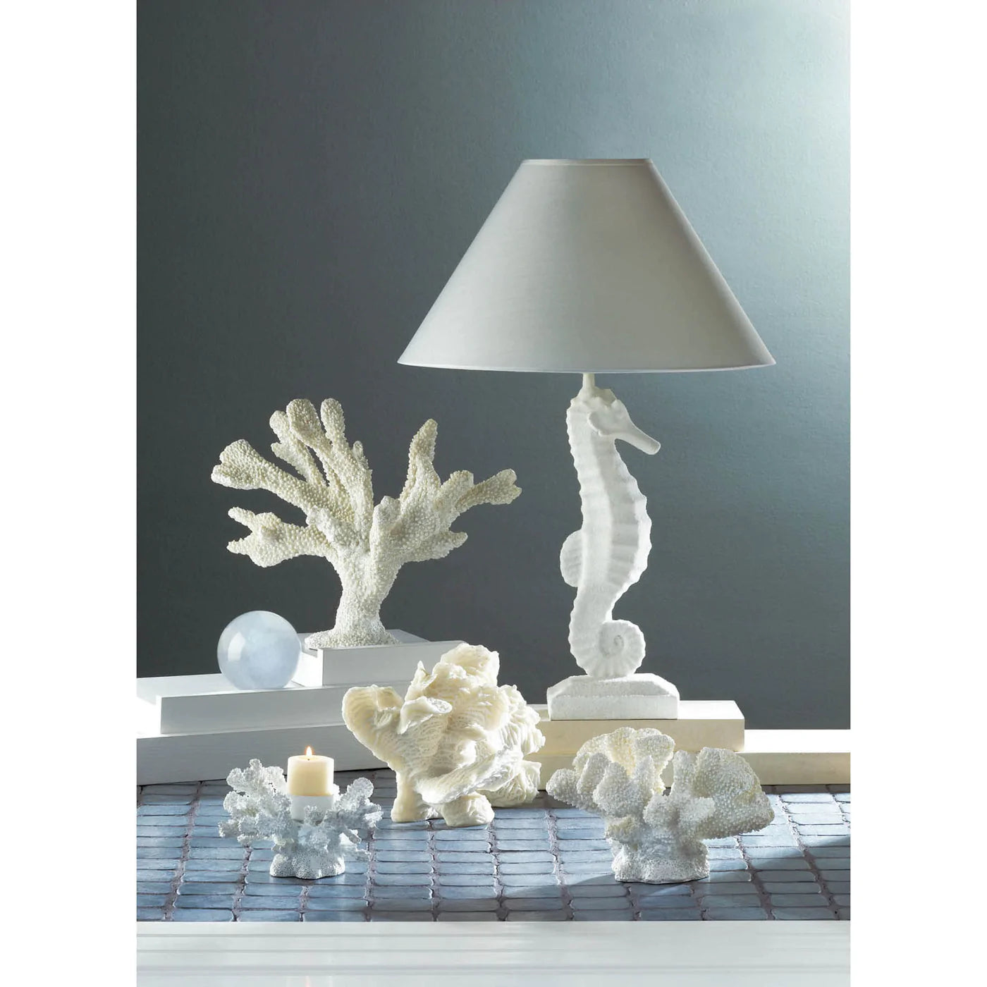 White Seahorse Table Lamp image 2