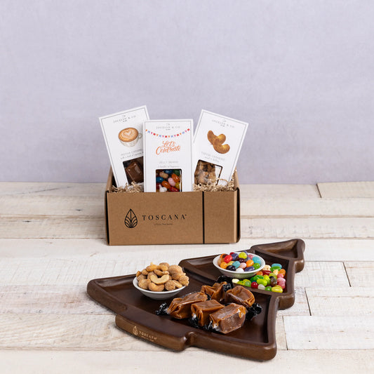 Christmas Tree Serving Tray with Gourmet Gift Pack image 0