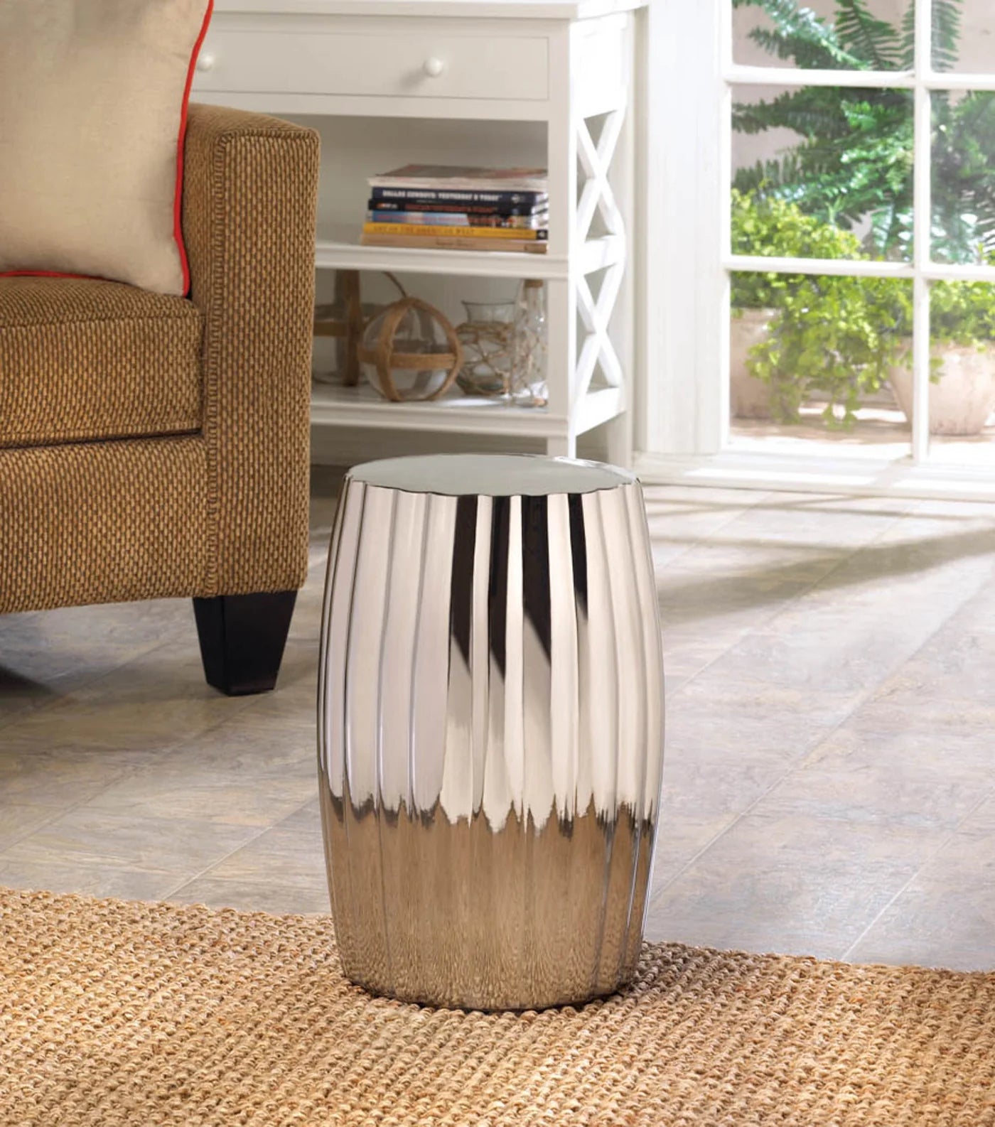 Silver Decorative Stool image 3