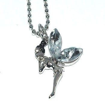 Clear Faceted Beaded Wing Fairy Neck Chain image 0