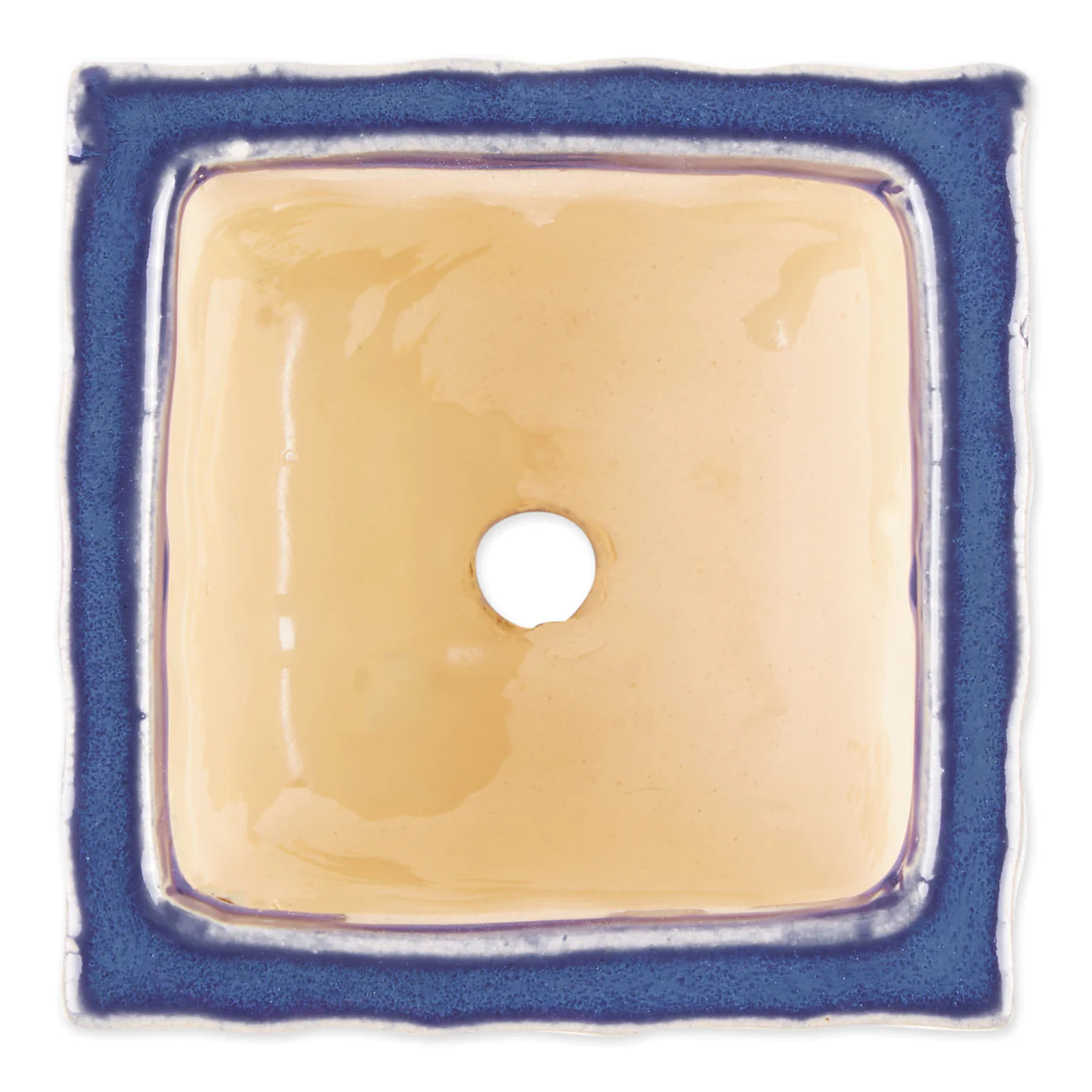 Blue Square Ceramic Small Planter Set of 3 image 2