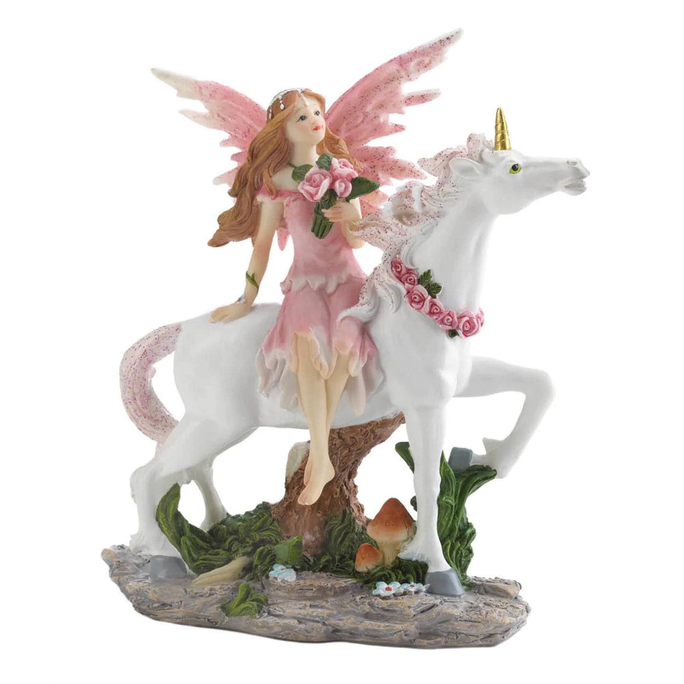 Pink Fairy with Unicorn Figurine image 1