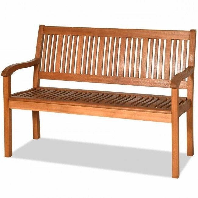 FarmHome Slatted 2 Seater Garden Eucalyptus Bench image 2