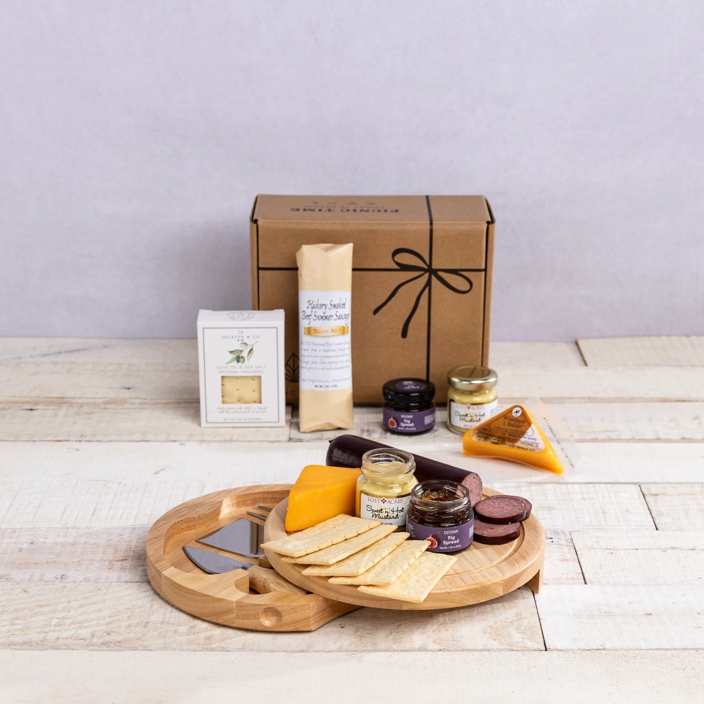 Brie Cheese Board with Gourmet Gift Pack image 2