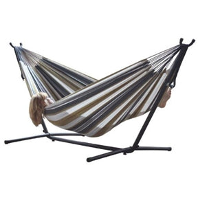 Desert Moon Pattern Cotton Hammock with 9-FT Steel Stand image 1