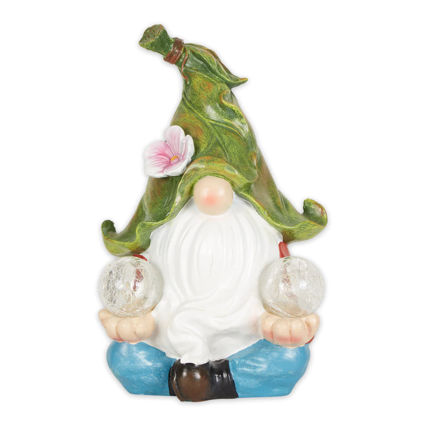 Gnome Meditating Solar Statue image 0