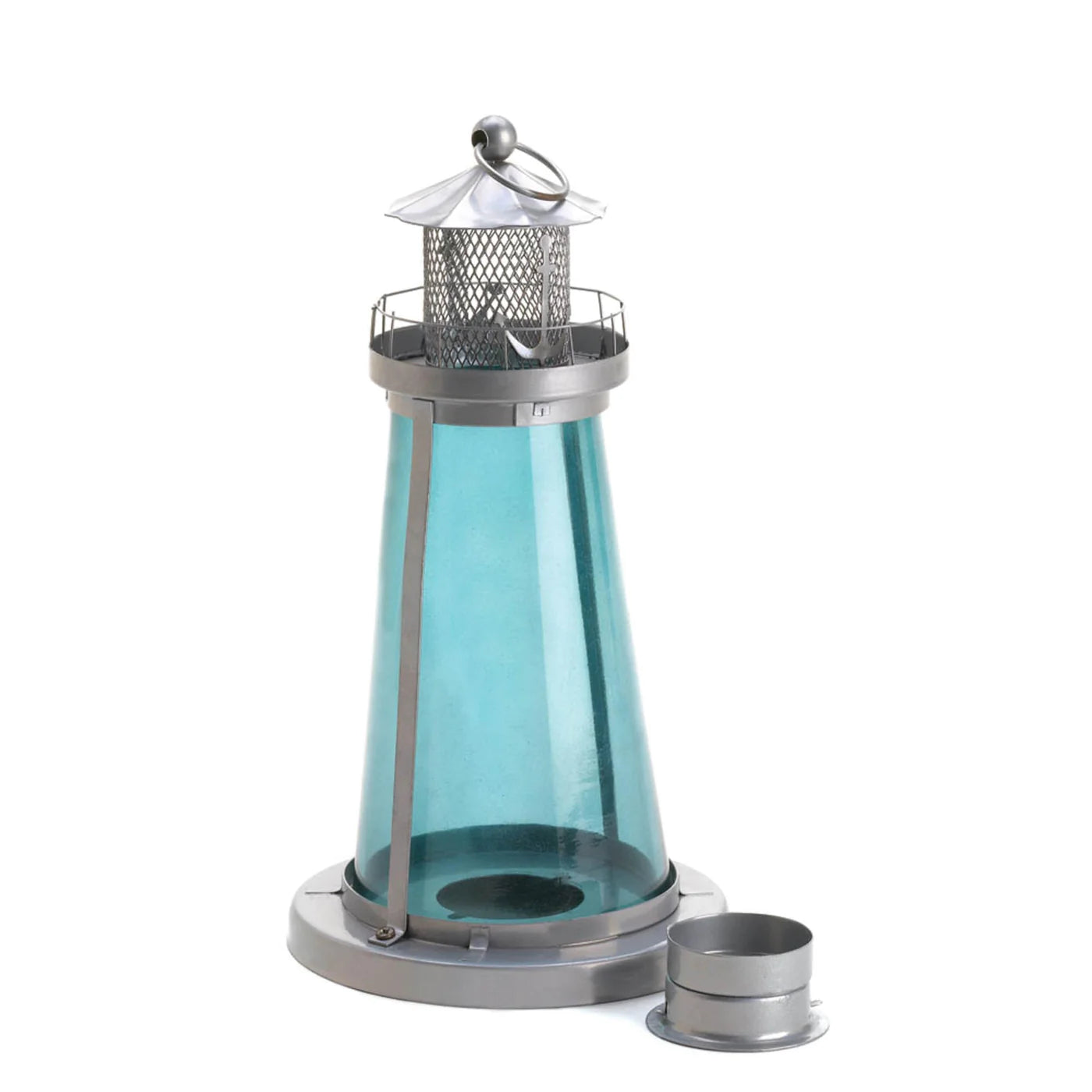 Blue Glass Watch Tower Candle Lamp image 2