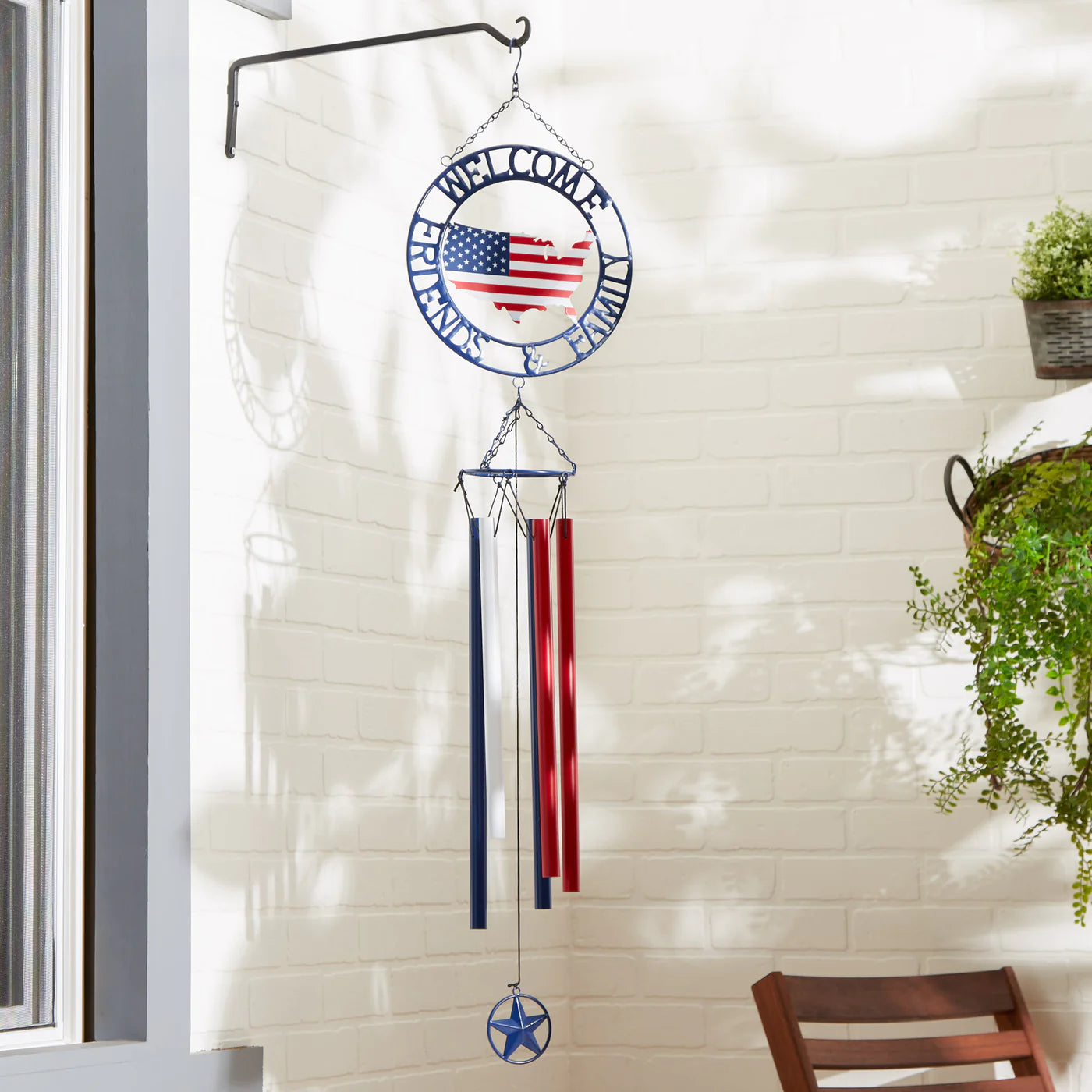 Weathervane Wind Chime-Patriotic Welcome Friends & Family image 2