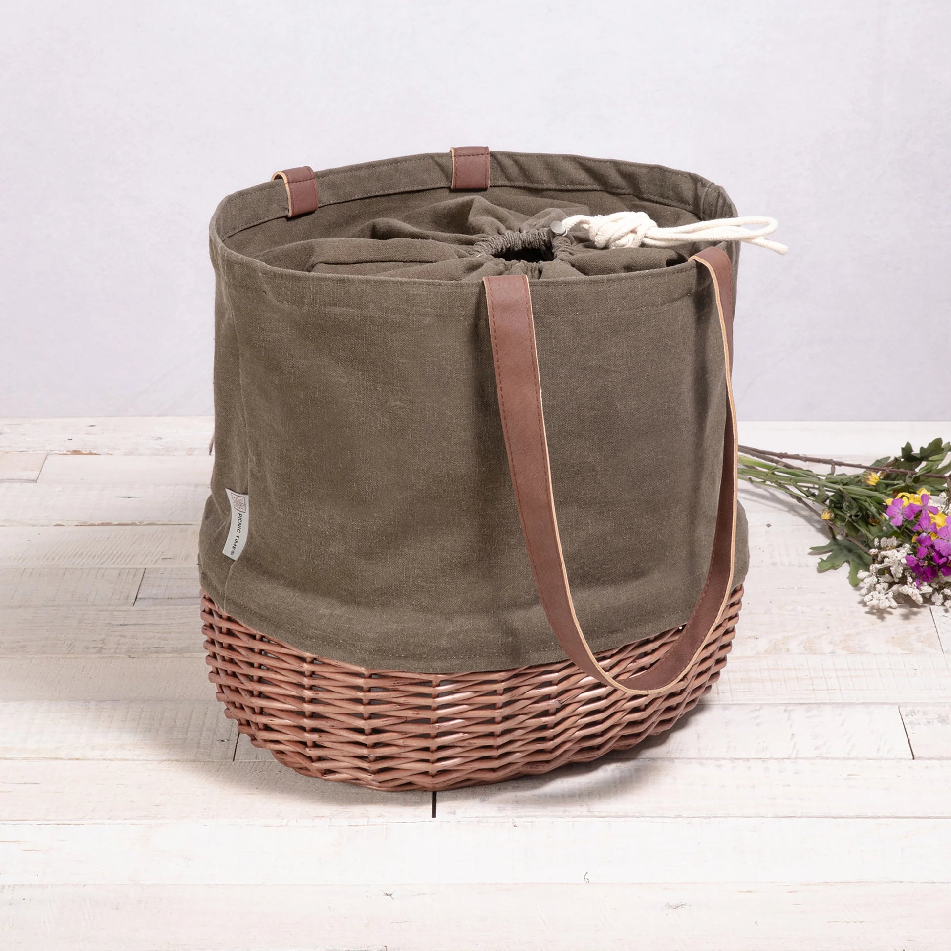 Coronado Canvas and Willow Basket Tote image 8