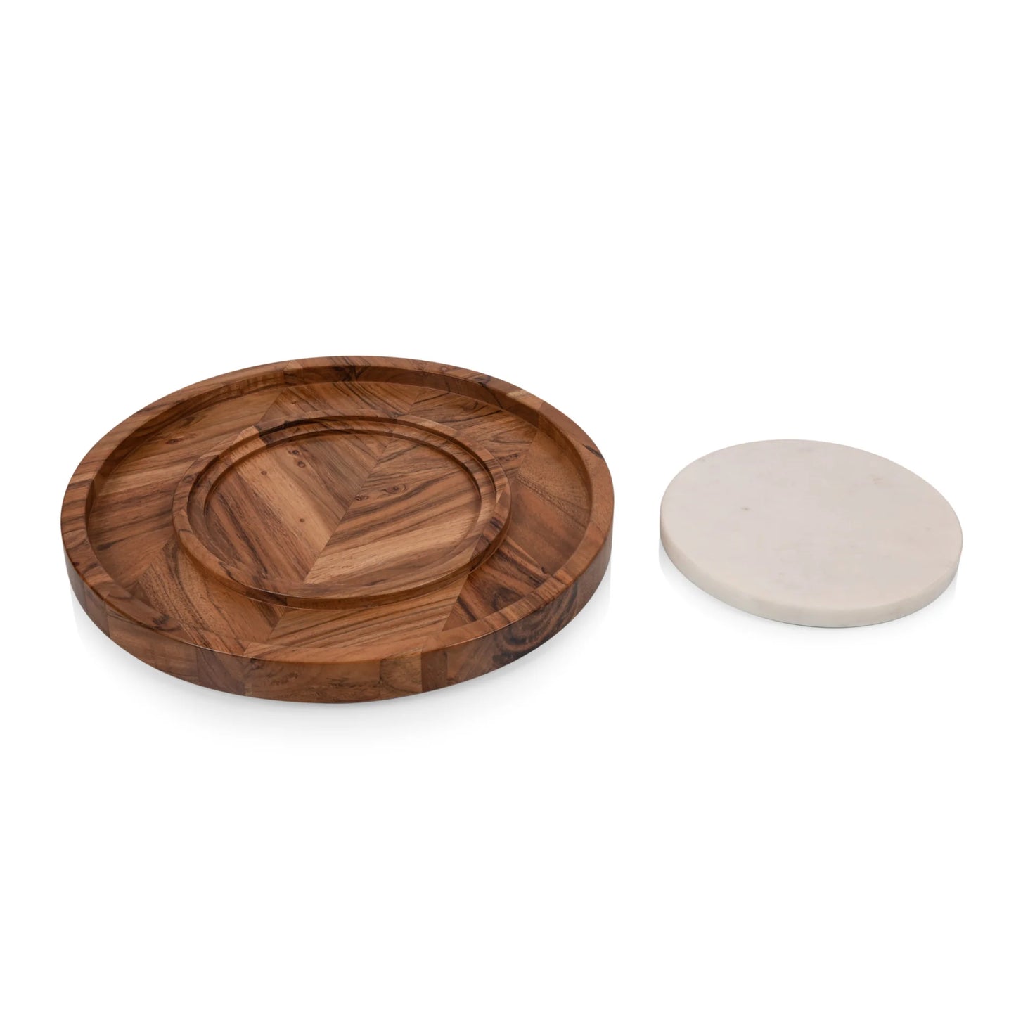 Isla Serving Platter With Marble Cheeseboard Insert image 3