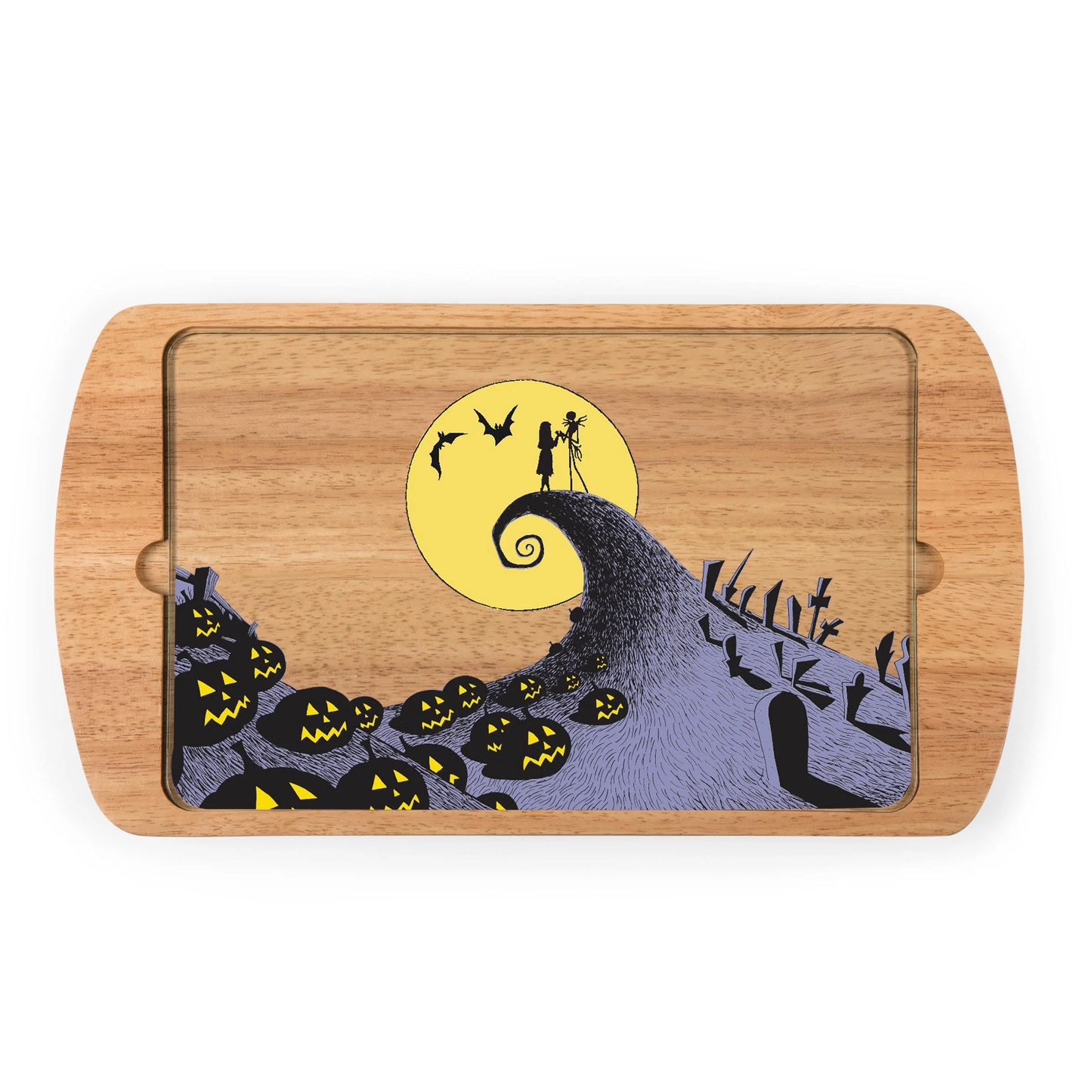 Nightmare Before Christmas Jack & Sally - Billboard Glass Top Serving Tray