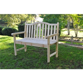 Outdoor Cedar Wood Garden Bench in Natural with 475lbs. Weight Limit image 2