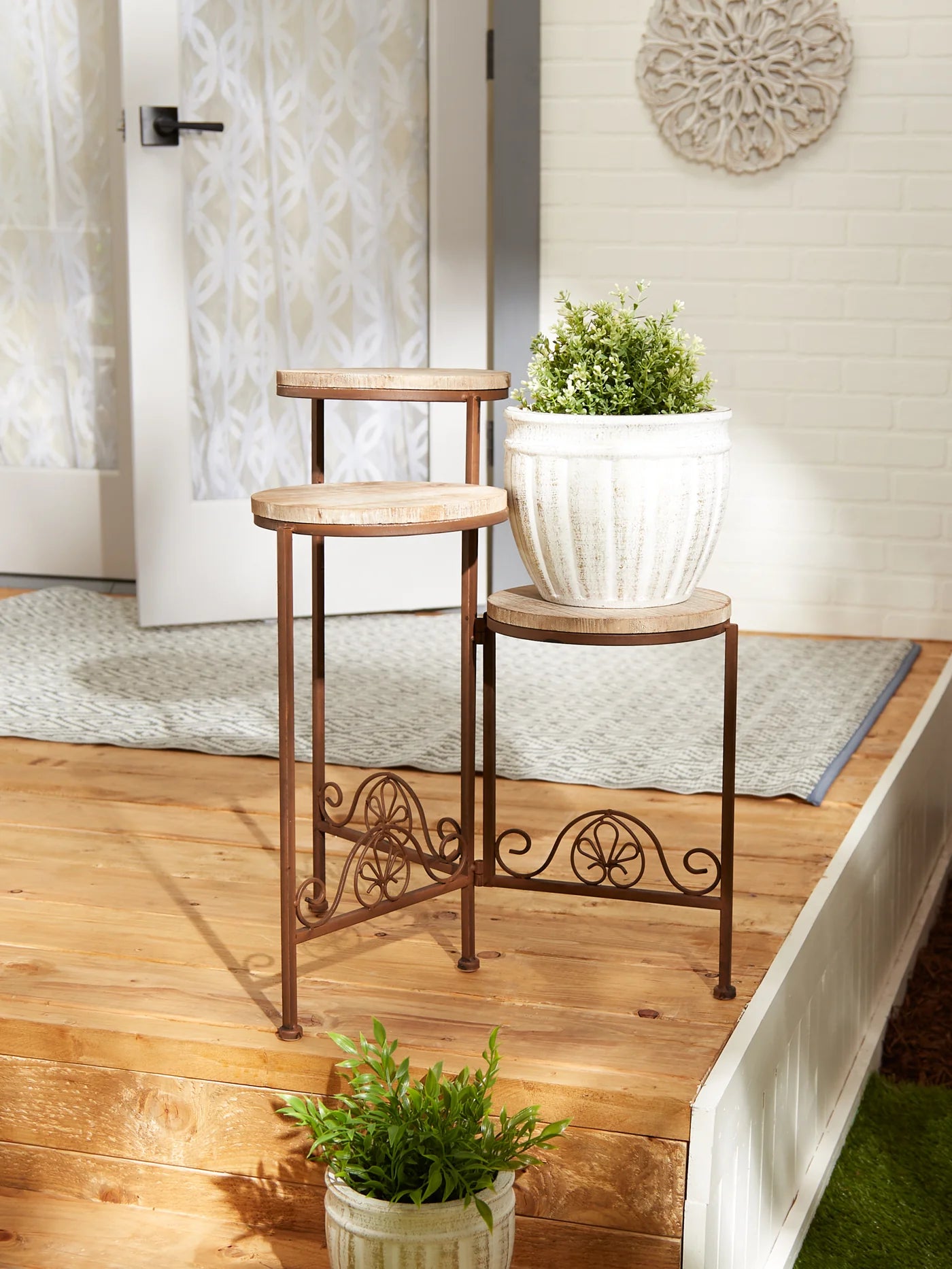 Rustic Triple Planter Stand image 4