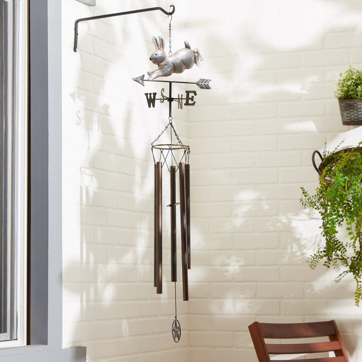 Weathervane Wind Chime-Silver Rabbit image 2