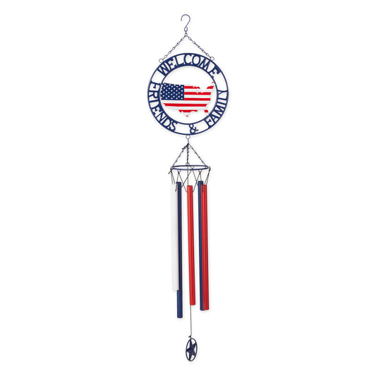Weathervane Wind Chime-Patriotic Welcome Friends & Family image 0