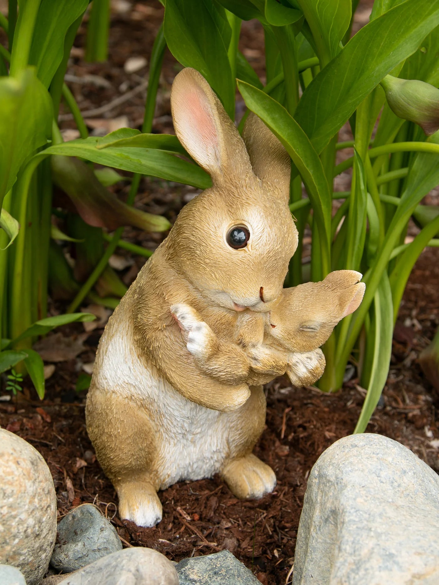 Mom and Baby Rabbit Figurine image 3