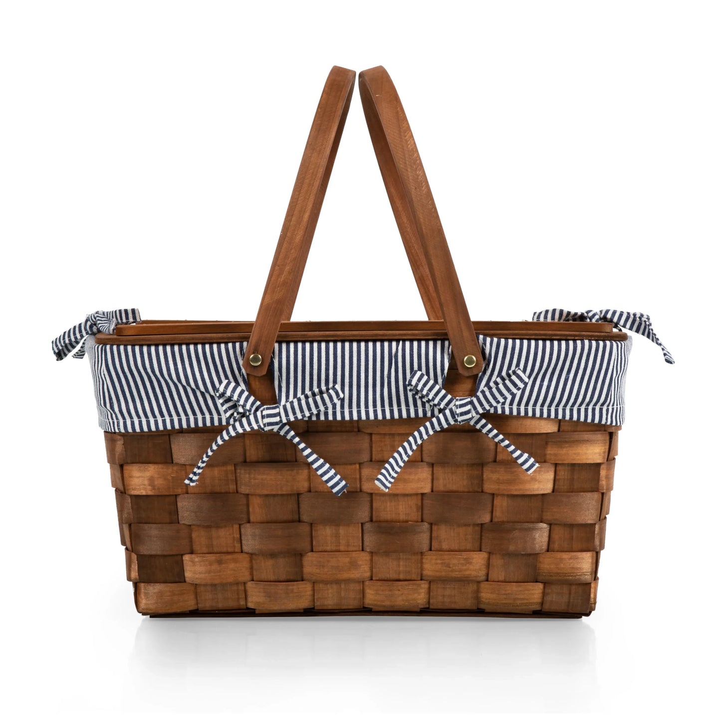 Kansas Handwoven Wood Picnic Basket image 2