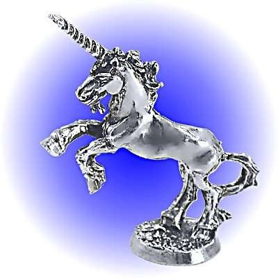 Rearing Sire Unicorn Pewter Figurine - Lead Free image 0