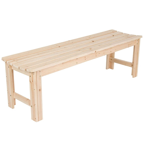 5-Ft Backless Garden Bench in Natural Yellow Cedar Wood image 1