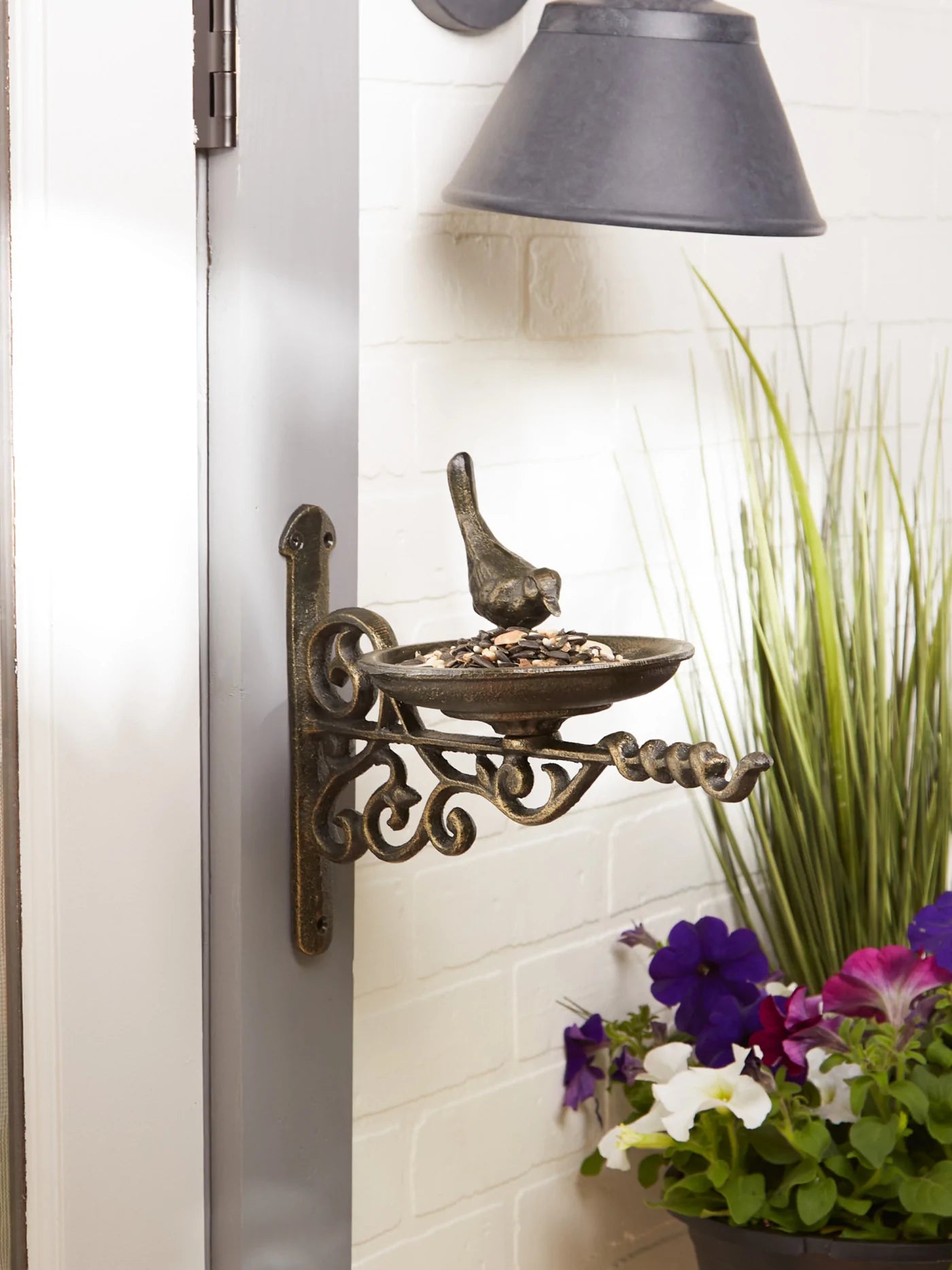 Wall Mounted Ornate Cast Iron Bird Feeder image 2