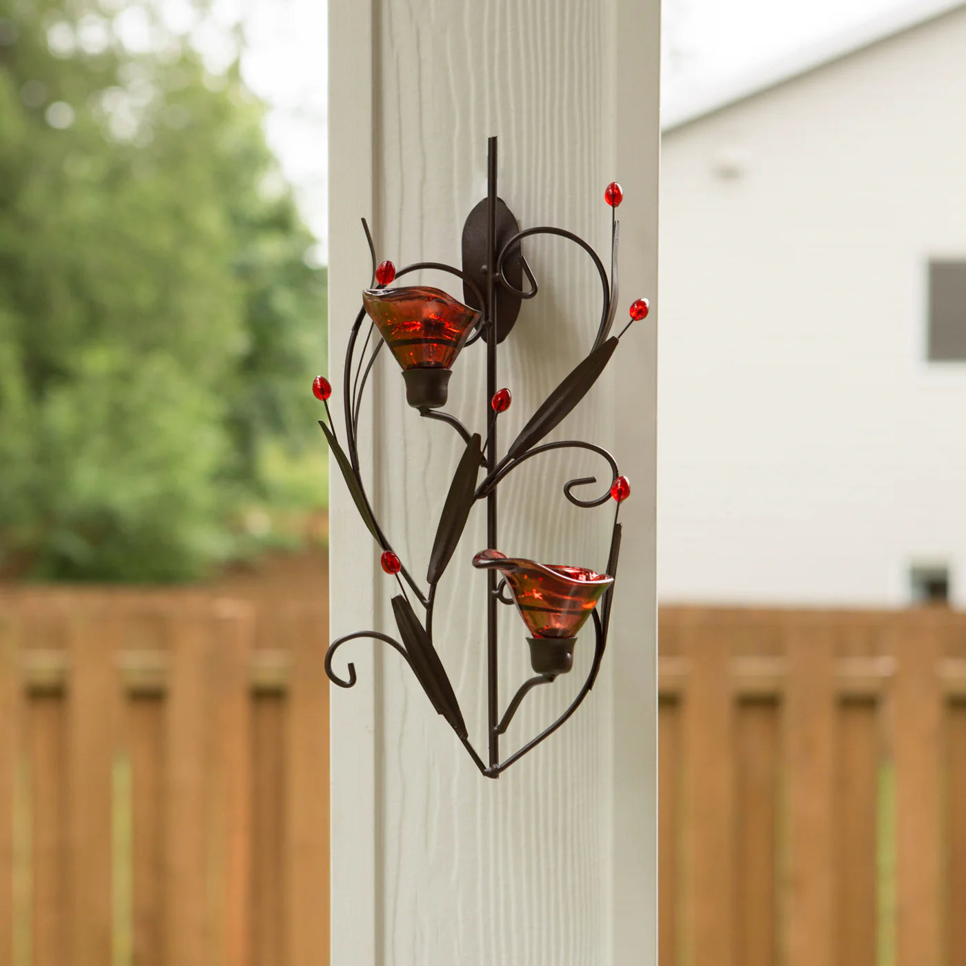 RUBY BLOSSOM TEALIGHT SCONCE