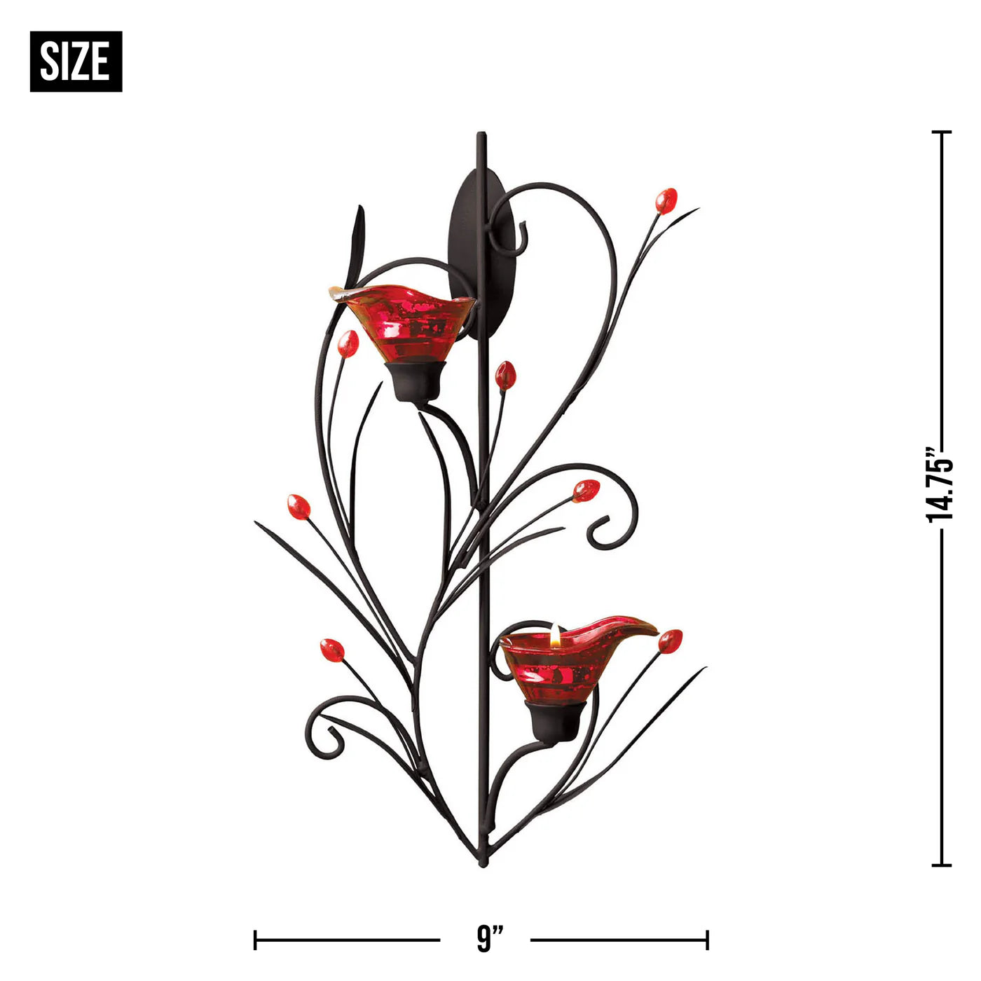 RUBY BLOSSOM TEALIGHT SCONCE