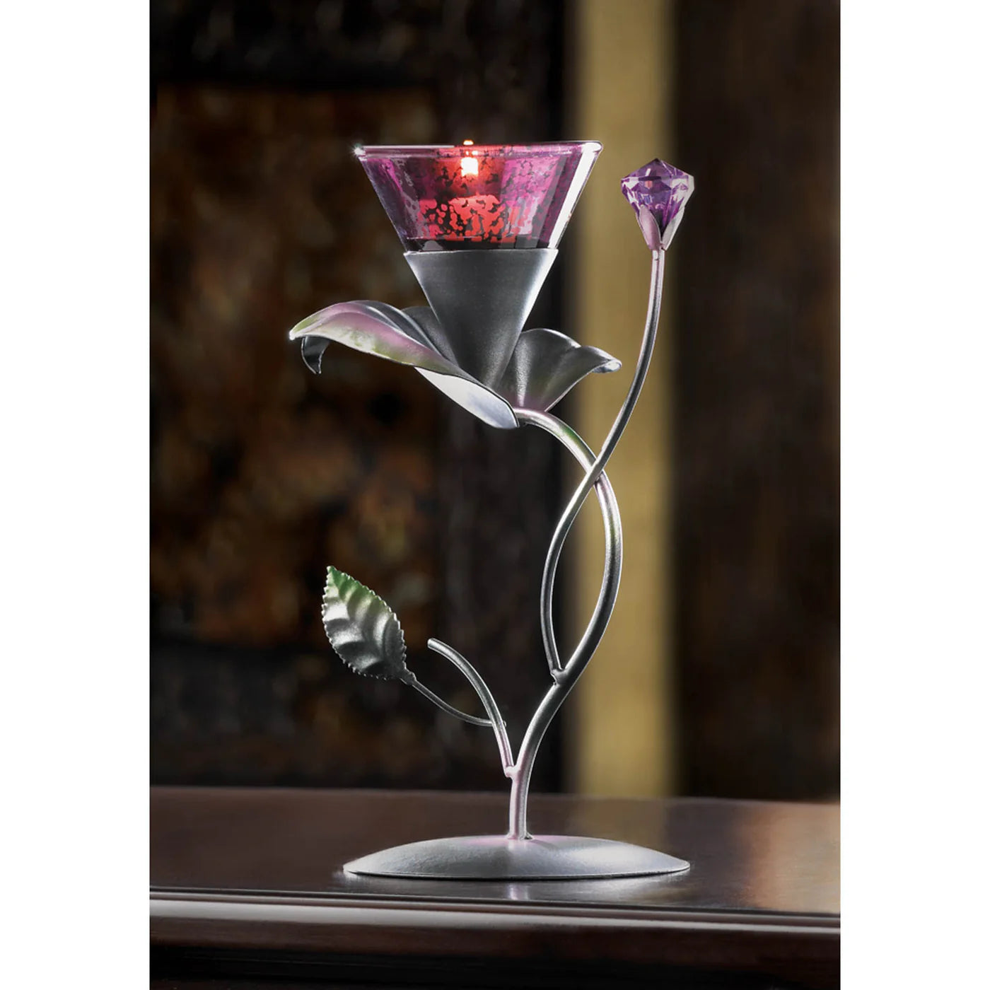 Lilac Lilly Pad Tealight Holder image 2