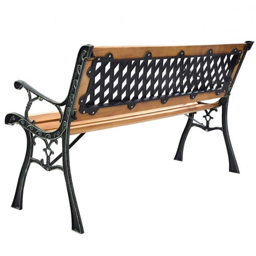 FarmHome Outdoor Patio Park Cast Iron Garden Porch Chair Bench image 3