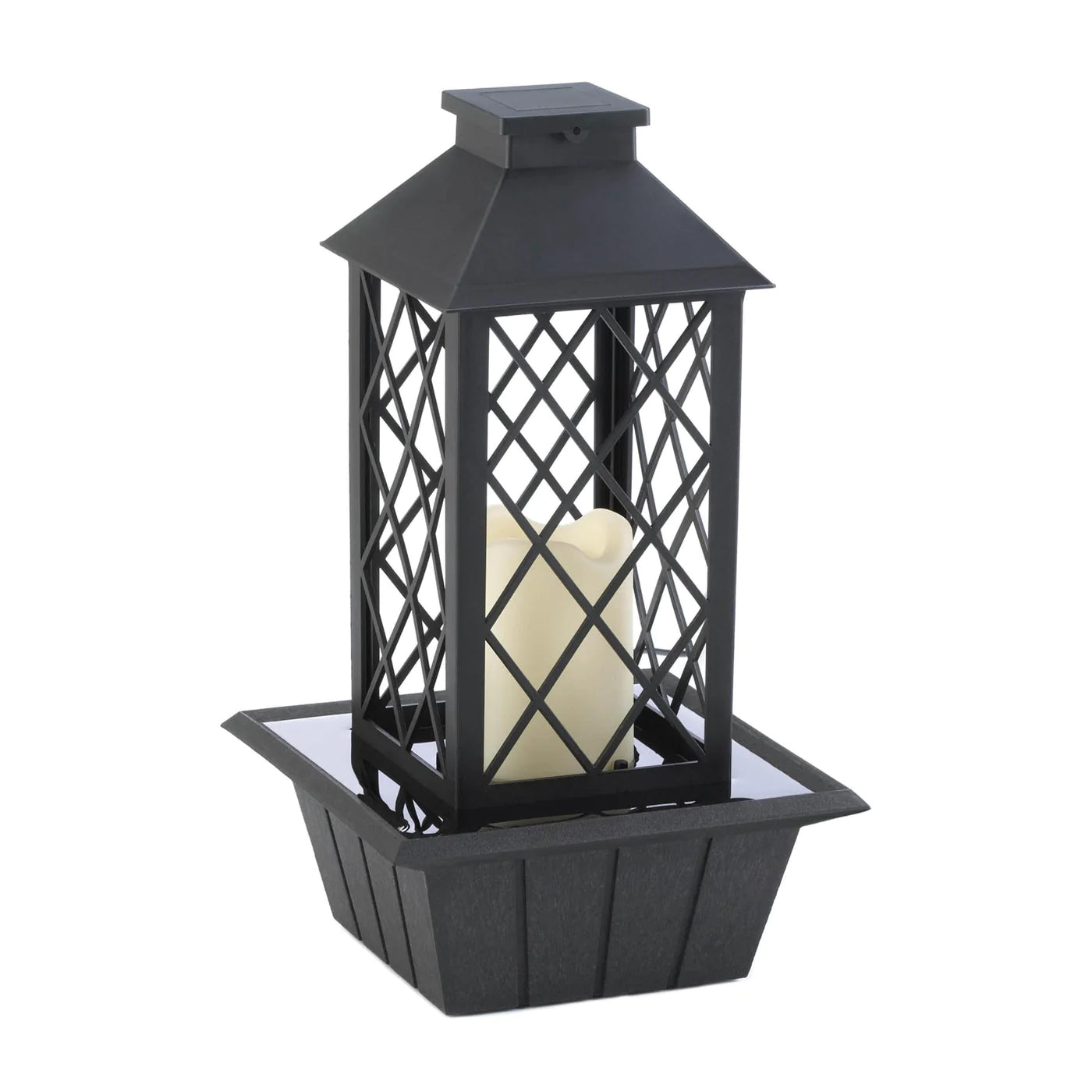 Black Lantern Tabletop Fountain (includes pump) image 0