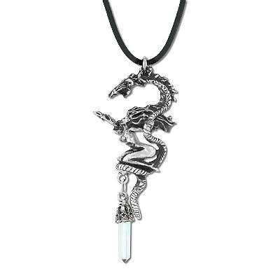 Serpent Nymph Pendant with Fantasy Point Drop Necklace image 0