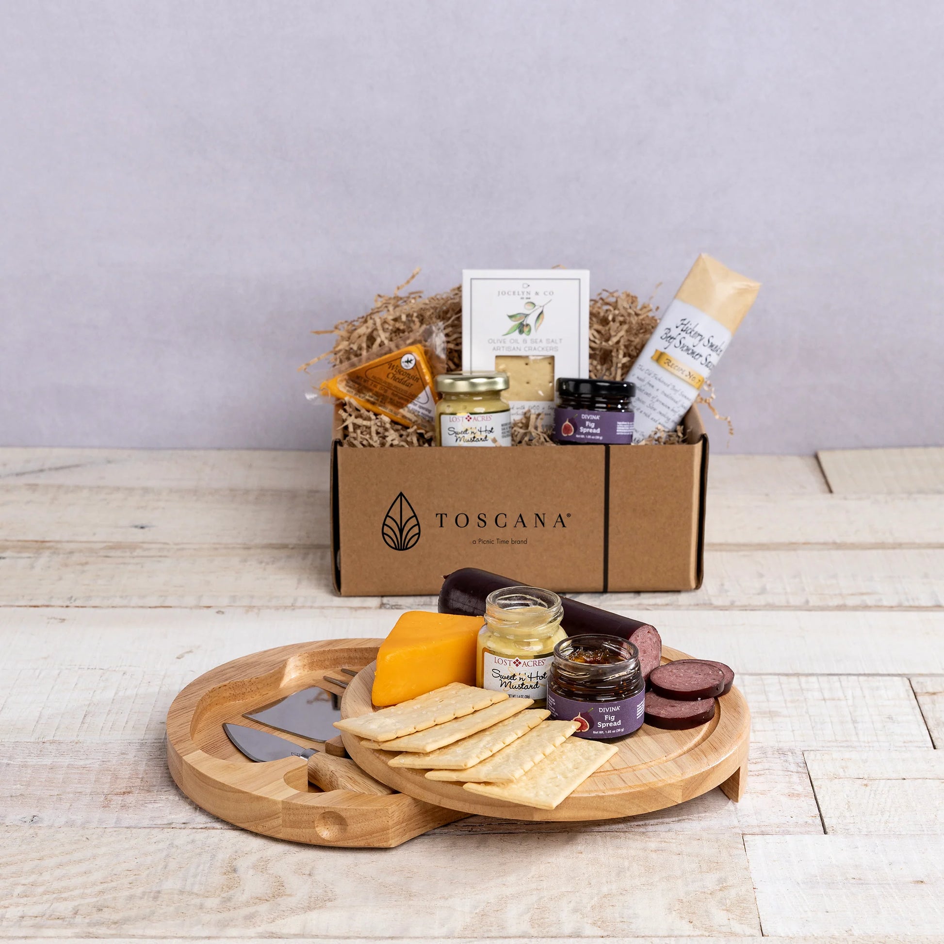 Brie Cheese Board with Gourmet Gift Pack image 1