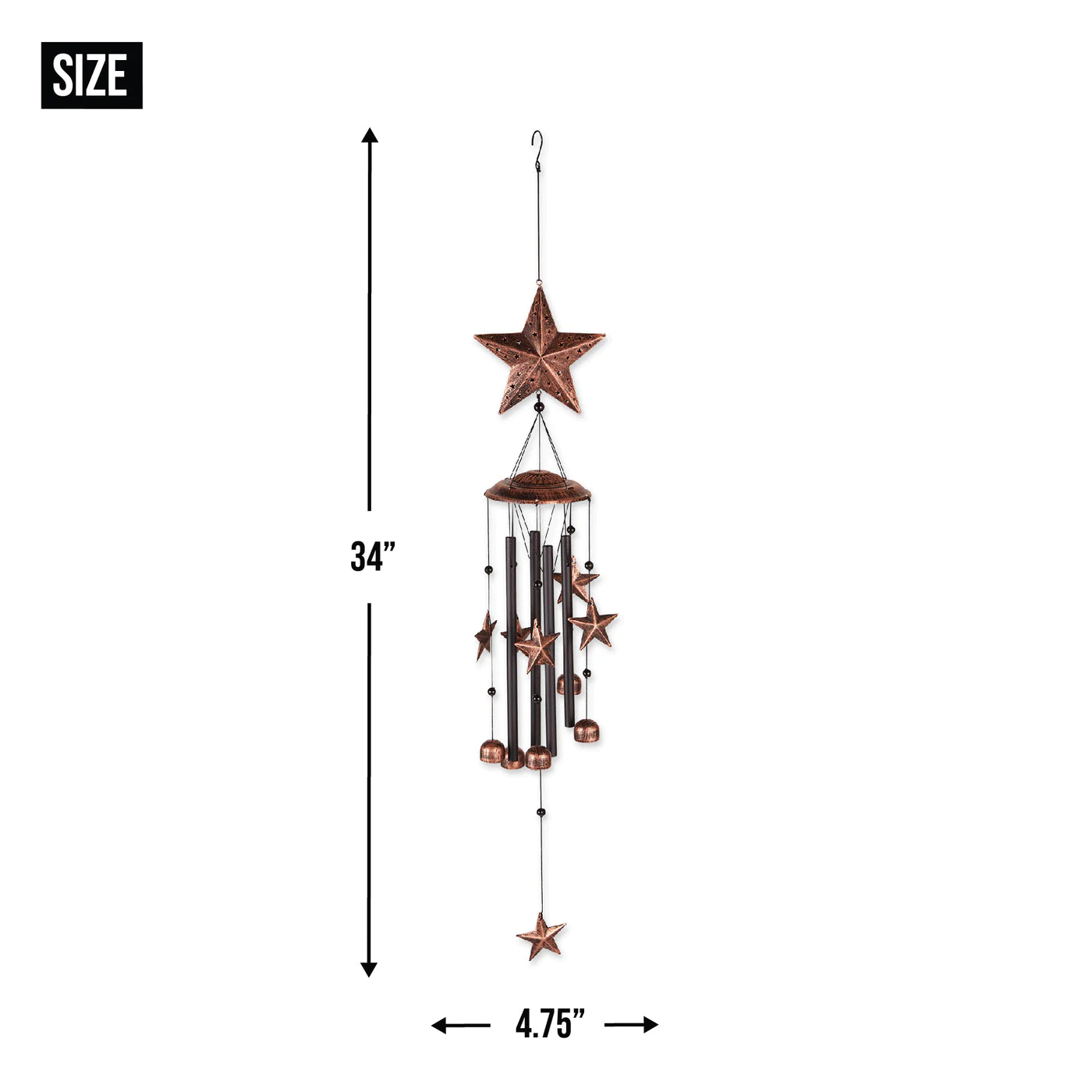 34 Bronze Stars Wind Chimes image 2
