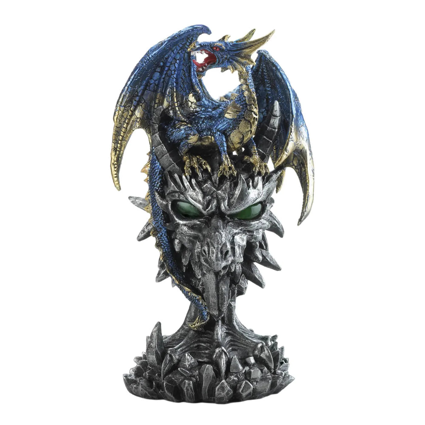 Light Up Blue Dragon Warrior Statue image 0