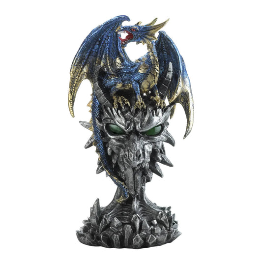 Light Up Blue Dragon Warrior Statue image 0