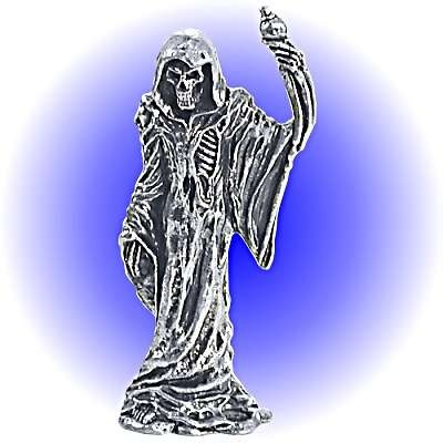 Lead Free Grim Reaper with scepter Pewter Figurine image 1
