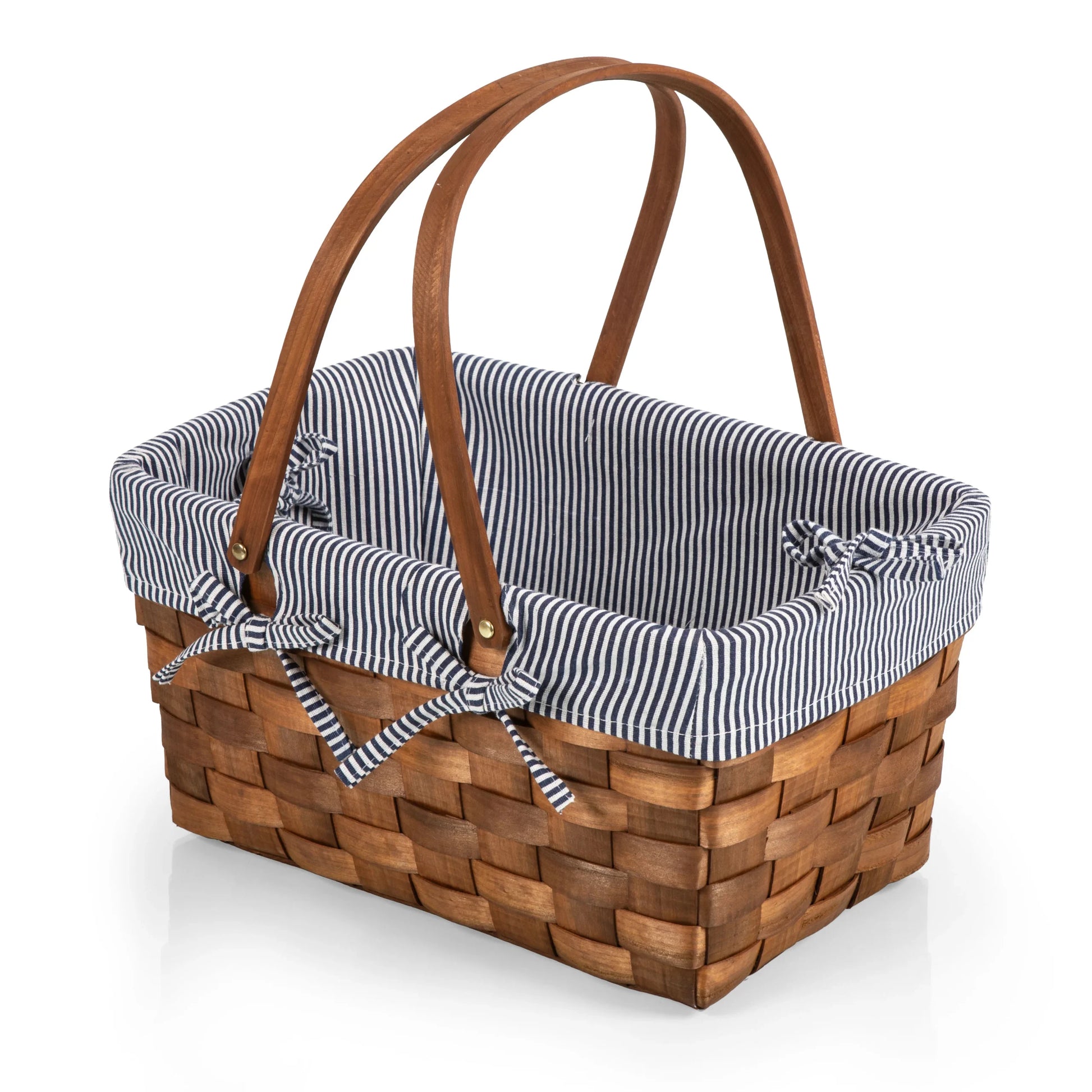 Kansas Handwoven Wood Picnic Basket image 3