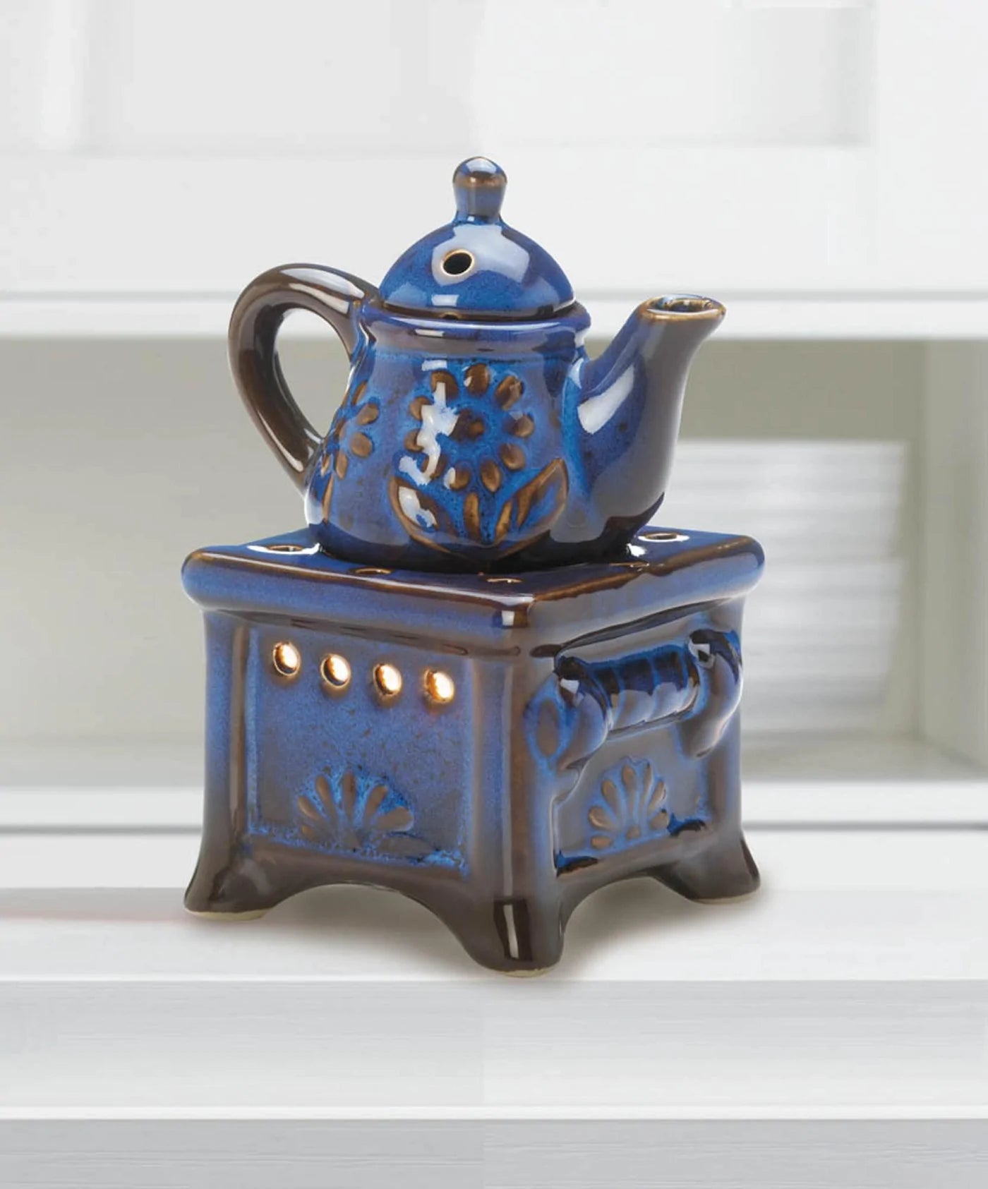 Blue Teapot Stove Oil Warmer image 3