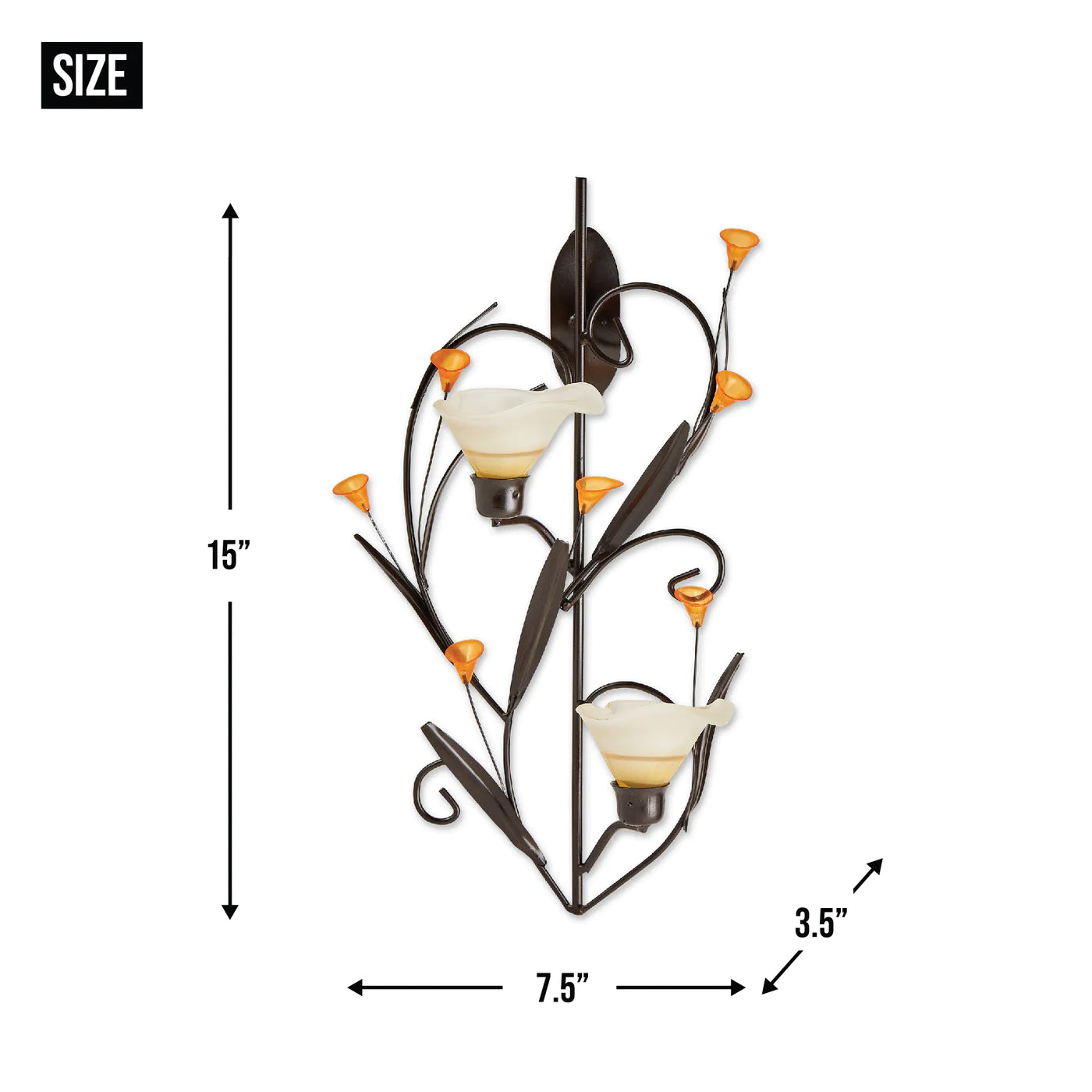 Amber Lilies Candle Wall Sconce image 4