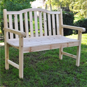 Outdoor Cedar Wood Garden Bench in Natural with 475lbs. Weight Limit image 0