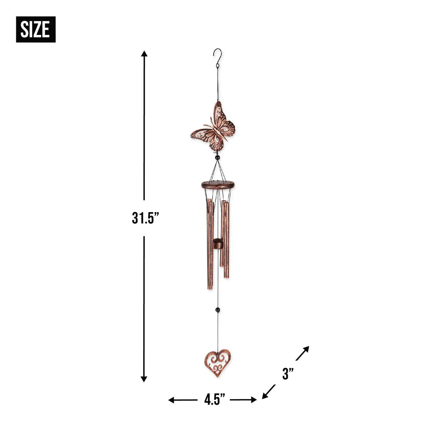 Butterfly and Heart Wind Chimes image 2