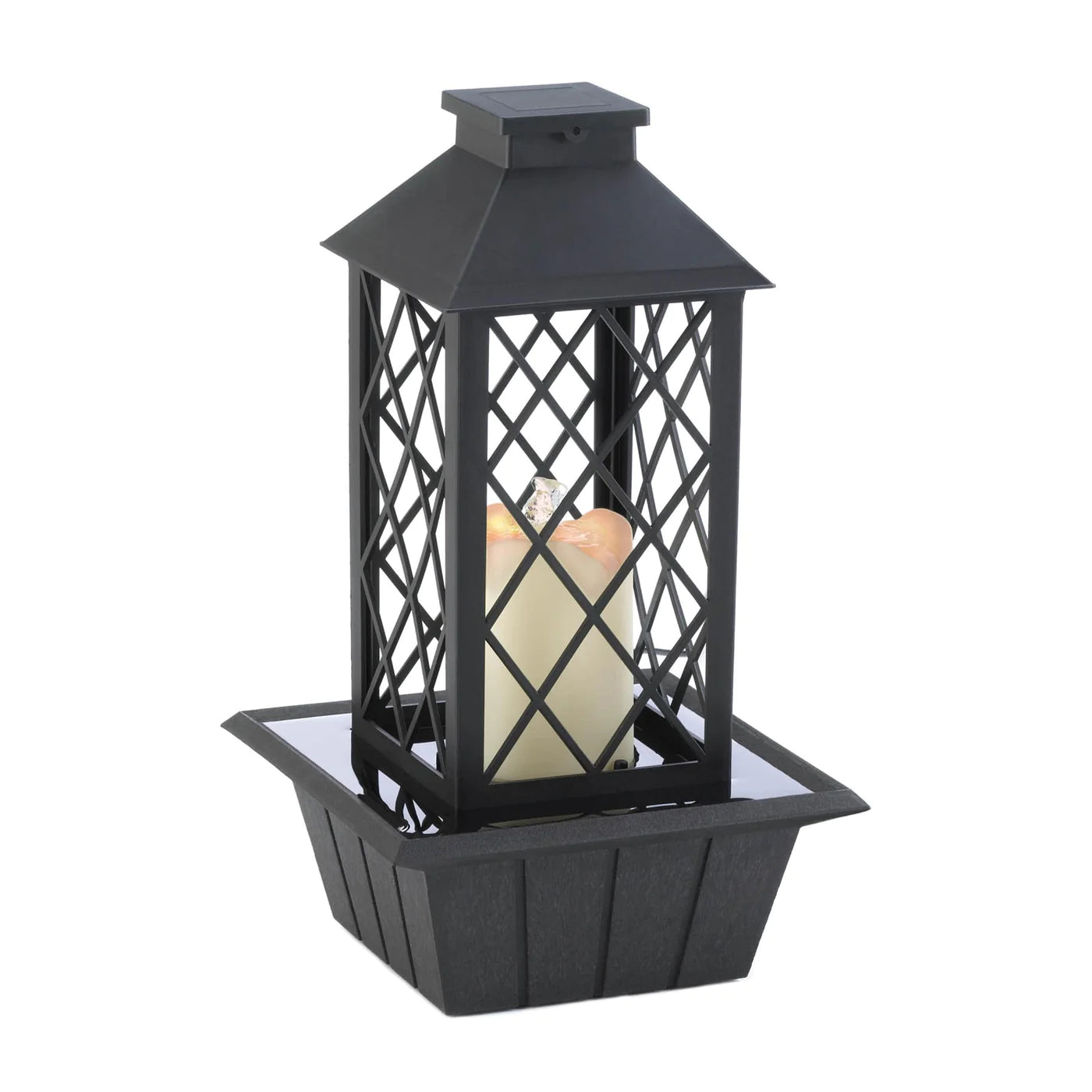 Black Lantern Tabletop Fountain (includes pump) image 2