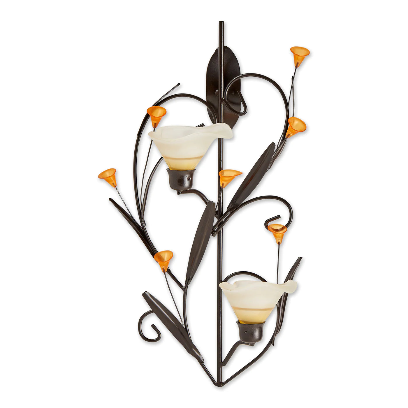 Amber Lilies Candle Wall Sconce image 0