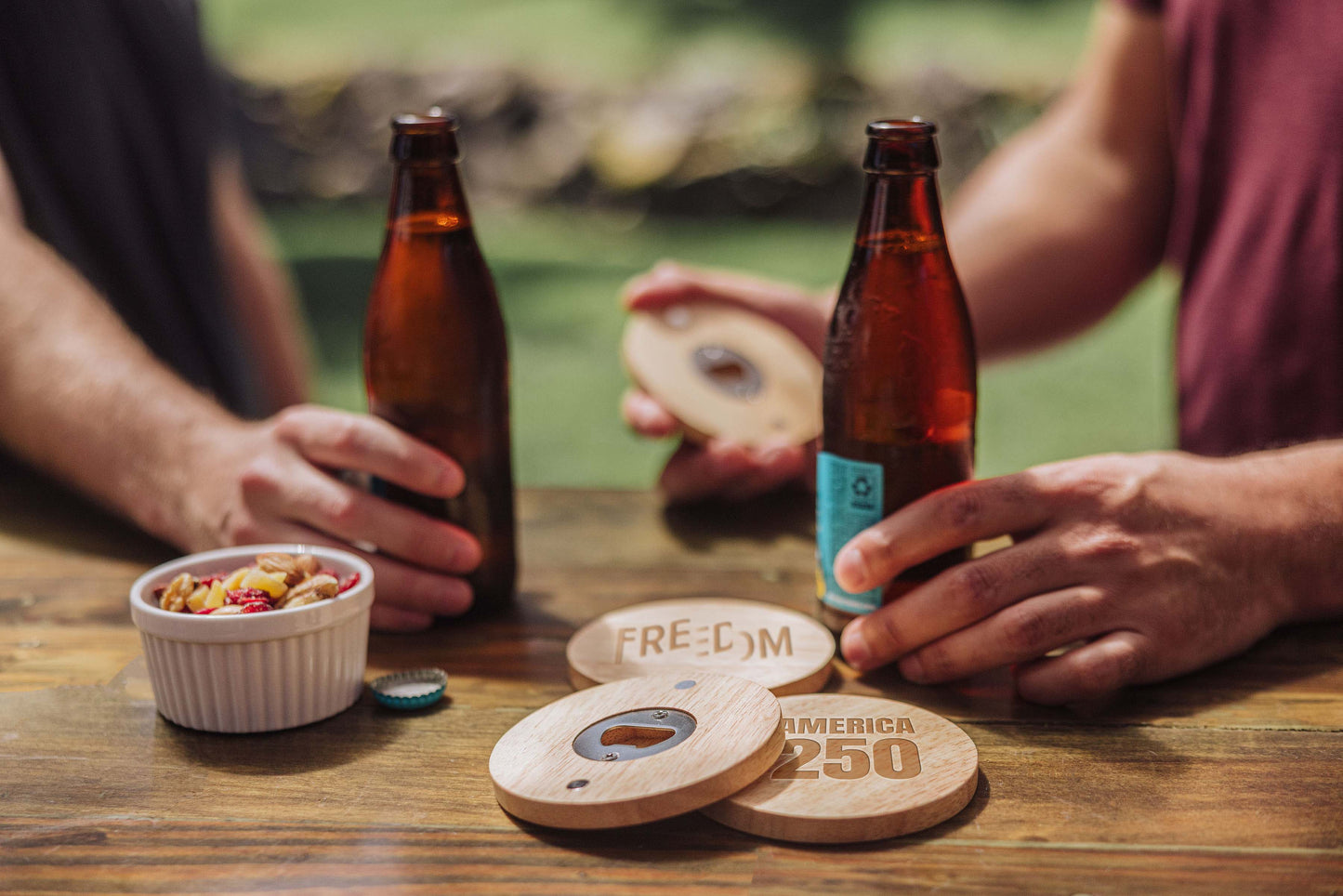 America250 Multiple Engraved - Coasters with Bottle Openers Set of 4