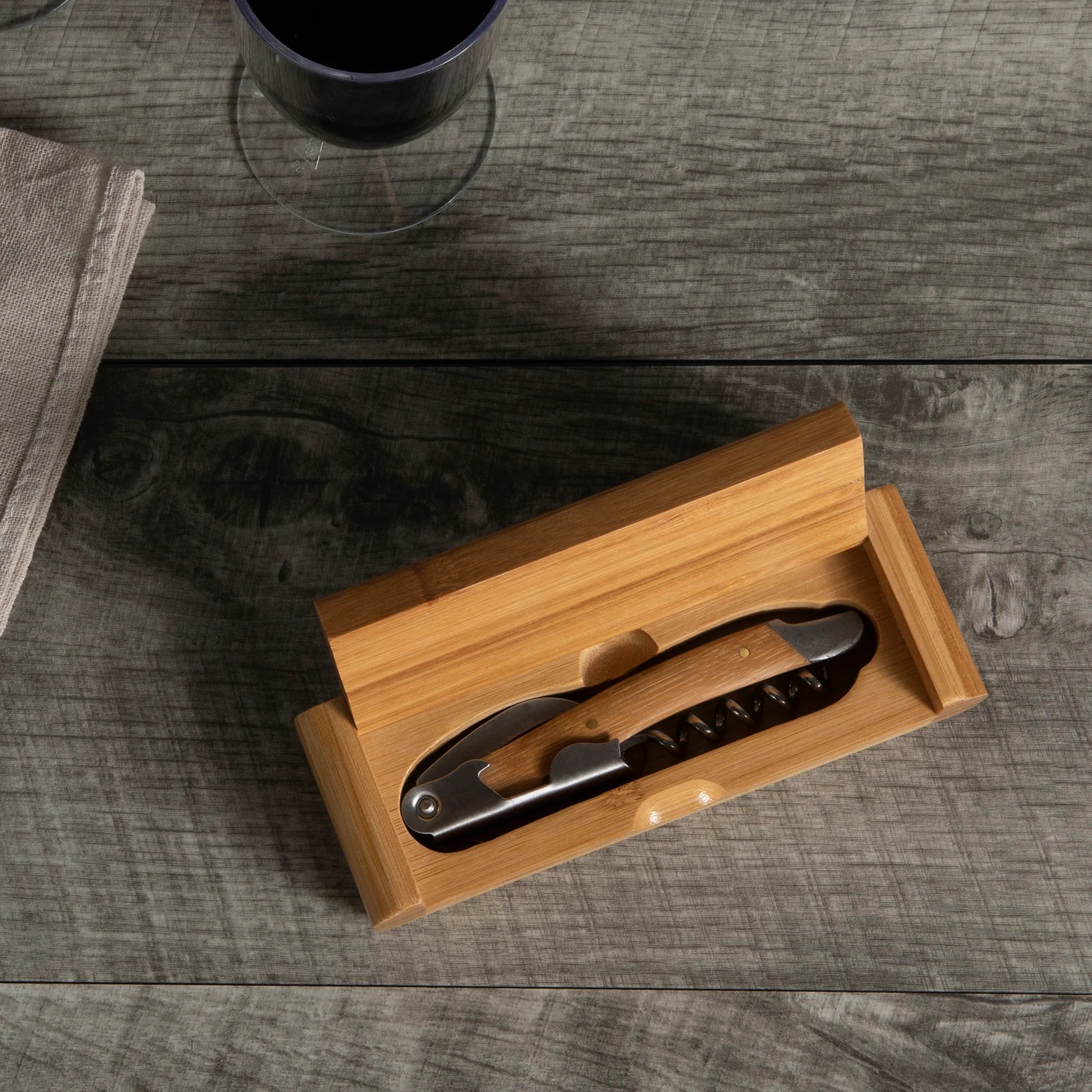 Elan Deluxe Corkscrew In Bamboo Box image 2