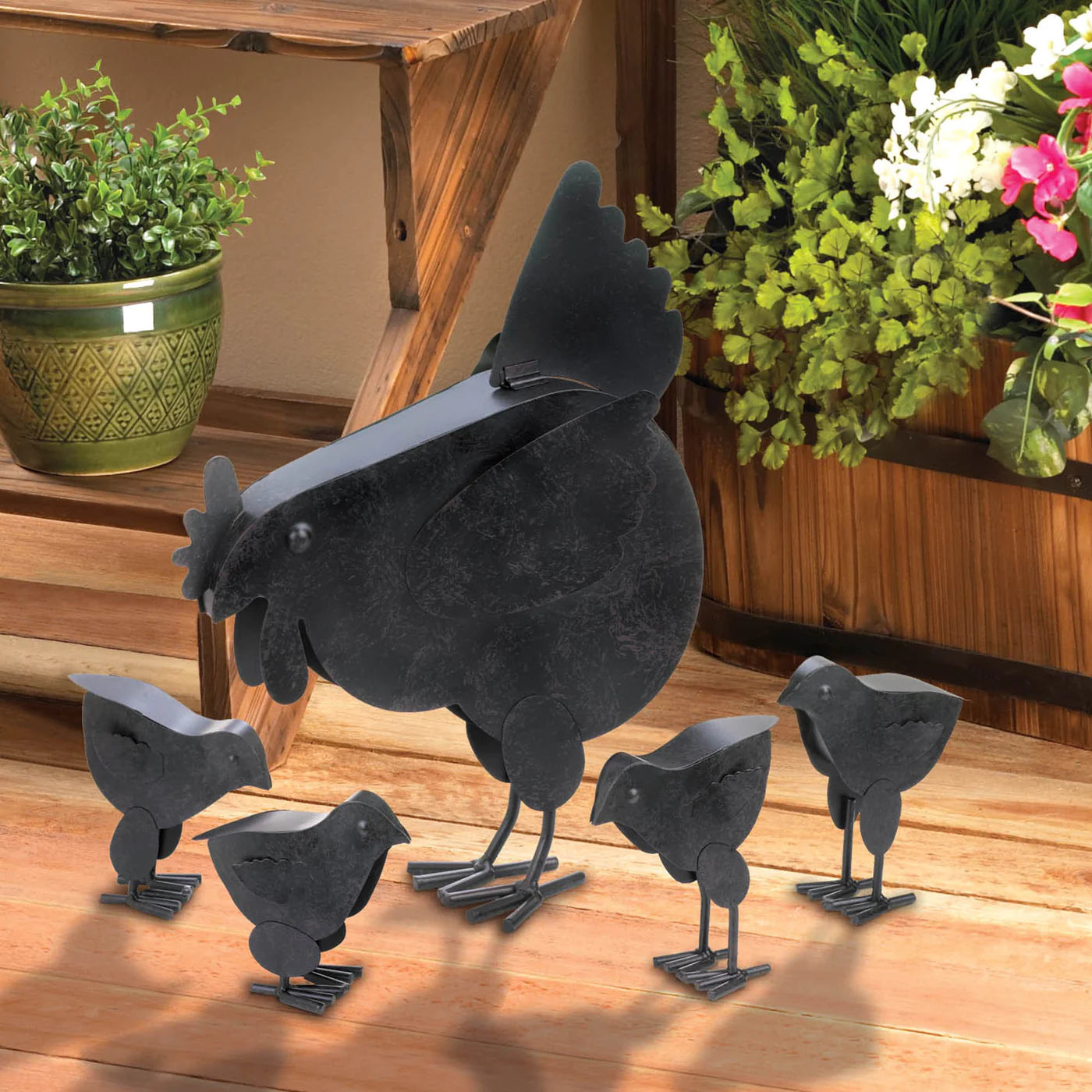 Hen with Chicks Sculpture image 3