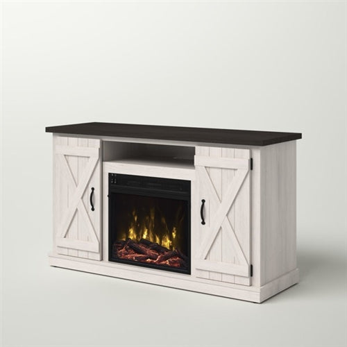 FarmHouse Rustic Ivory/Espresso TV Entertainment Electric Fireplace image 1